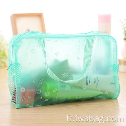 Custom Girls Gift Transparent PVC Arafroproof Toalans Travel Rangement Cosmetic Makeup Makip Bag Poucheup Organisateur